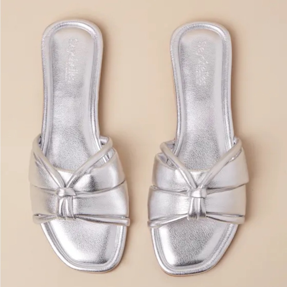 Seychelles Metallic Silver Slide Sandals